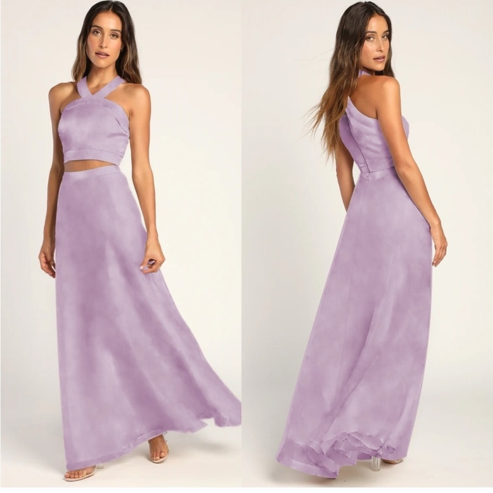 Lulu's Lavender Halter Maxi Dress